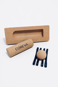 Footcare Kit - Cork Massage Roller, Ball & Toe Mobility Set for Recovery & Foot Strength