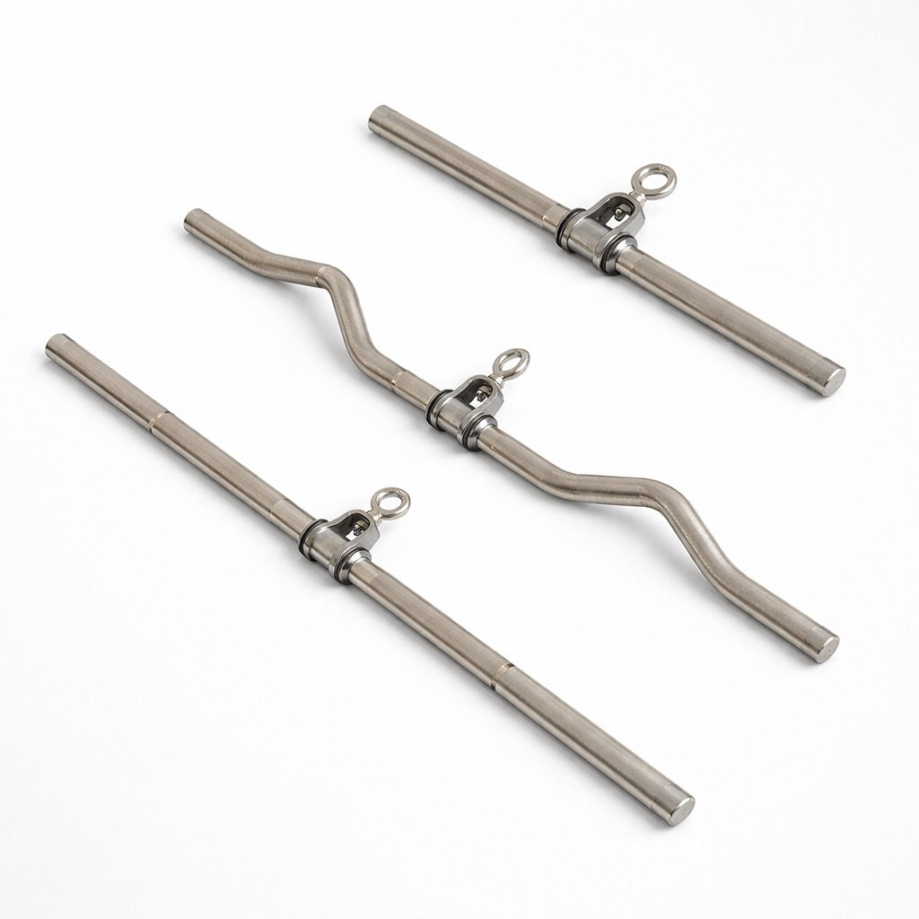 Triple Cable Attachment Pack | EZ Curl Bar Tricep Bar & Straight Bar