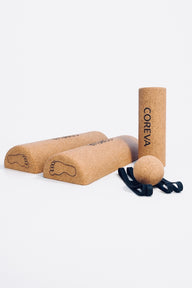 Footcare Kit - Cork Massage Roller, Ball & Toe Mobility Set for Recovery & Foot Strength