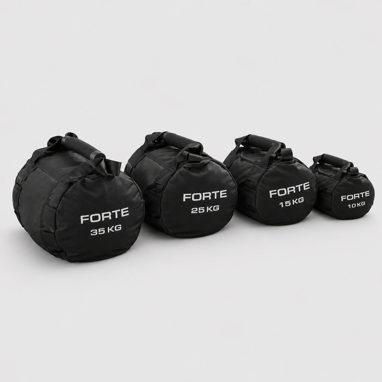 Forte Premium black throwing bags available in 10kg, 15kg, 25kg and 35kg capacities