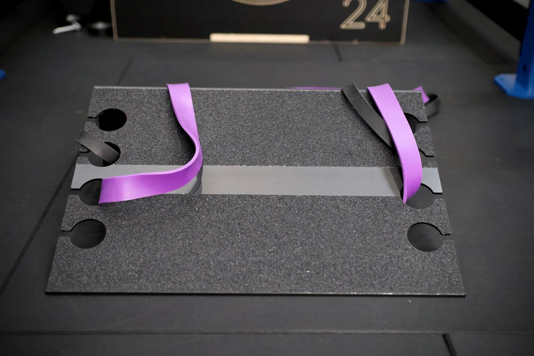 Slant Resist: Metal Slant Board – Heel Elevated Squat Platform with Band Resistance