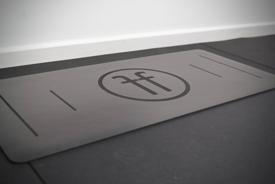 Handstand mat with hand positioning guide
